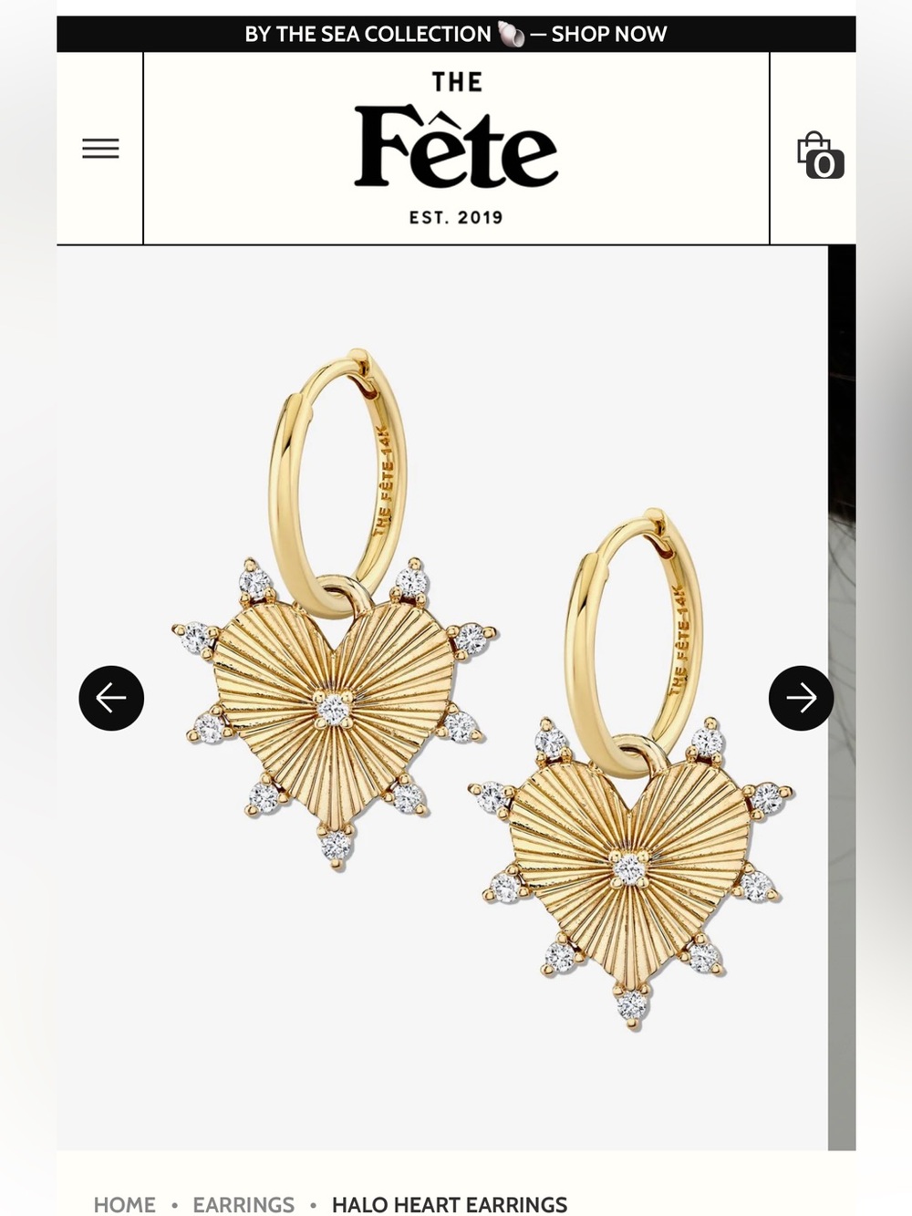 The Fete Gold Halo Heart Earrings